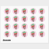 Stickers de fraises couverts au chocolat (Feuille)
