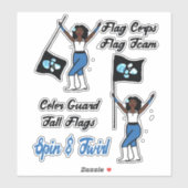 Stickers de garde couleur du drapeau (éclat bleu) (Feuille)