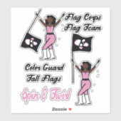 Stickers de garde couleur du drapeau (éclat rose) (Feuille)