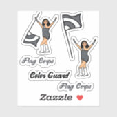 Stickers de garde couleur du drapeau (gris acier) (Feuille)