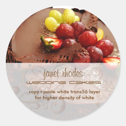 stickers de gâteau au chocolat/boulangers/pâtissie (Devant)