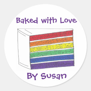 Stickers de gâteau Rainbow Personnalisé, cuits ave