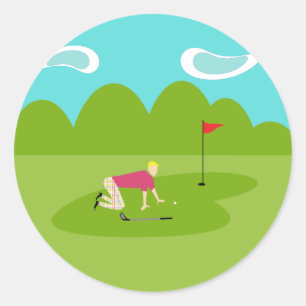 Stickers de golf rétro