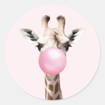 Stickers de gomme à bulles roses de la Giraffe mig