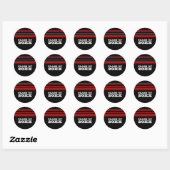 Stickers de graduation Black/Red Bold Stripes (Feuille)