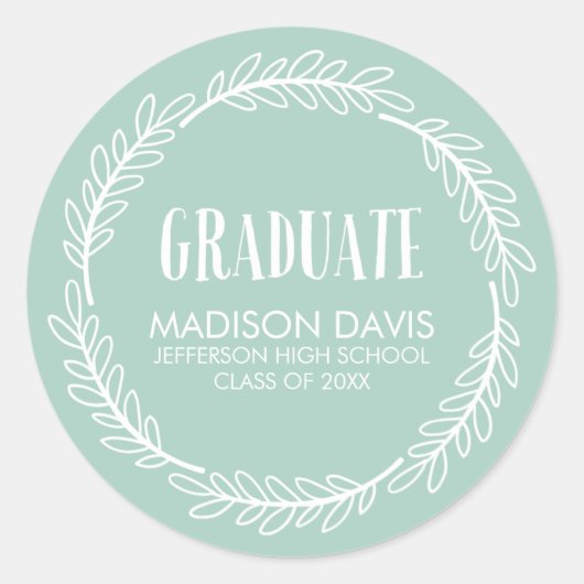 Stickers de graduation de la menthe et de la couro (Devant)