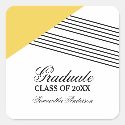 Stickers de graduation géométrique jaune (Devant)