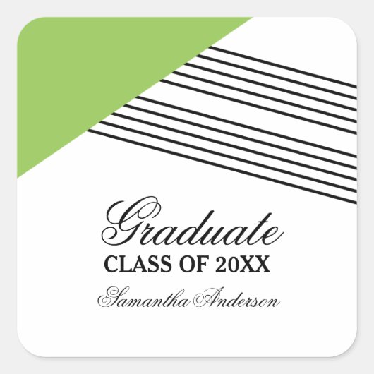 Stickers de graduation géométrique verte (Devant)