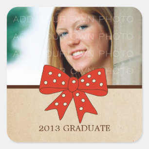 Stickers de graduation mignonne Red Bow