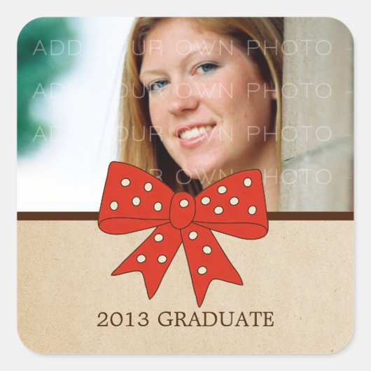 Stickers de graduation mignonne Red Bow (Devant)