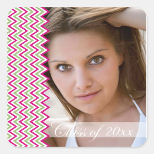 stickers de graduation photo zig zag en chevron ro