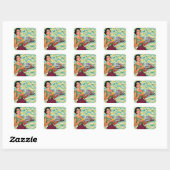 Stickers de graphisme antique Retro Fifties Femme (Feuille)