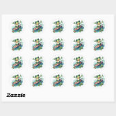 Stickers de grenouille à surf mignon (Feuille)
