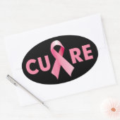 Stickers de guérison du cancer du sein ovale (Enveloppe)