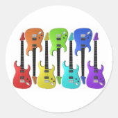 Stickers de guitares électriques colorées (Devant)