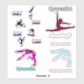 Stickers de gymnastique pour filles (Feuille)
