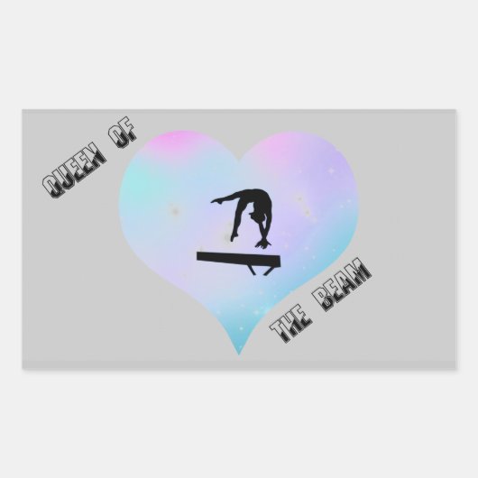 Stickers de gymnastique rectangle Queen of the Bea (Devant)