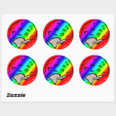 Stickers de hérisson arc-en-ciel mignon (Feuille)