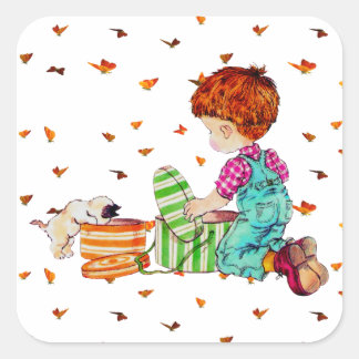 Stickers De jongen en de hond