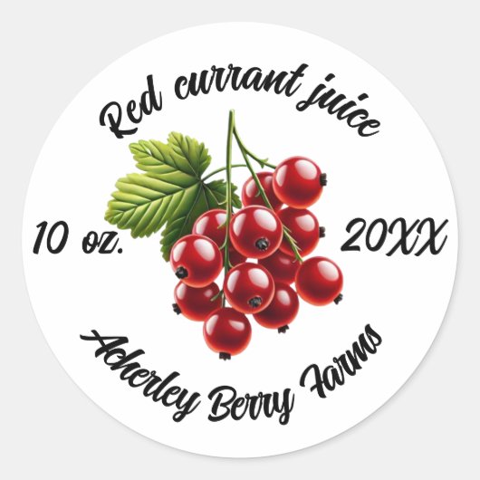 stickers de jus de cassis rouge pour jarres (Devant)