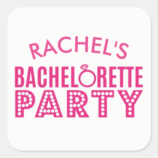 Stickers de la fête de la mariée rose Bachelorette (Devant)
