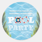 Stickers de la fête de la piscine pour enfants - F (Devant)