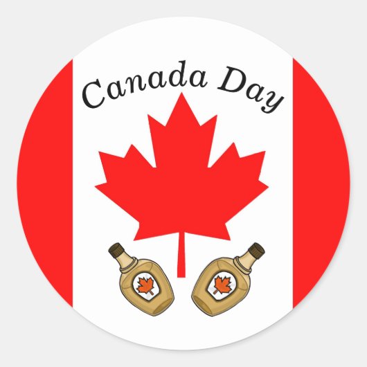 Stickers de la fête du Canada - Drapeau et sirop d (Devant)