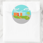 Stickers de la maison de dessin moderne du milieu  (Sac)