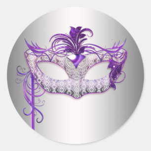 Stickers de la mascarade violet d'argent