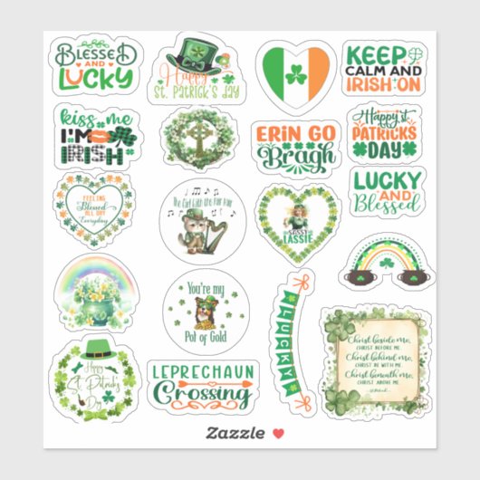Stickers de la Saint Patrick (Feuille)