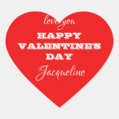 Stickers de la Saint-Valentin Rouge personnalisez (Devant)