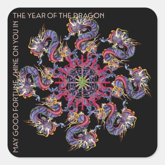 Stickers de l'année Mah Jongg Dragon (Devant)