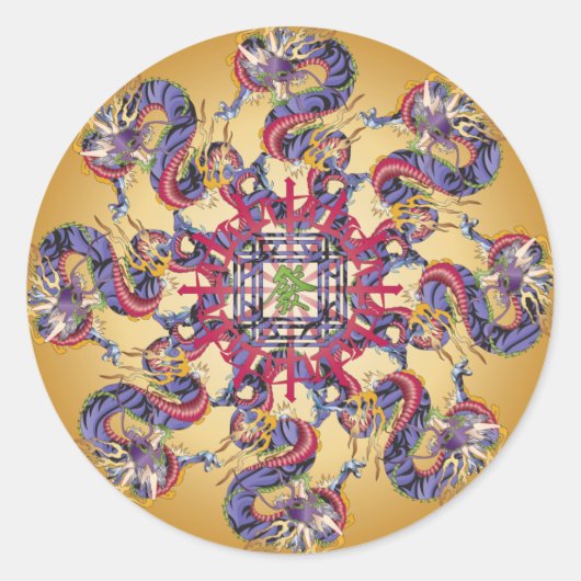 Stickers de l'année Mah Jongg Dragon (Devant)