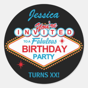 Stickers de Las Vegas Birthday Party