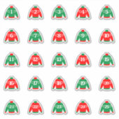 Stickers de l'Avent numérique rouge et vert (Devant)