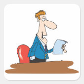 Stickers de lecture d'homme d'affaires (Devant)