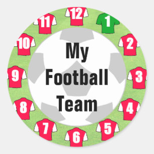 Stickers de l'équipe de football avec Chemises rou