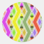 Stickers de lignes Zigzag colorées (Devant)