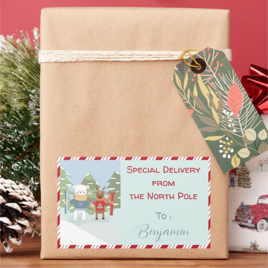 Stickers de livraison spéciale pour rennes d'ours  (vacances)