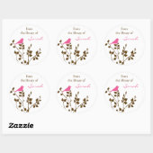 Stickers de livres Brown rose-fille personnalisés (Feuille)
