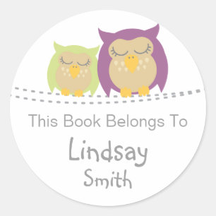 Stickers de livres de hibou personnalisées