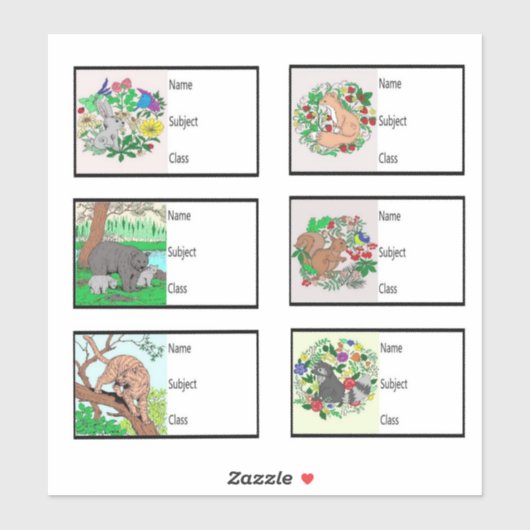 Stickers de livres scolaires (Feuille)