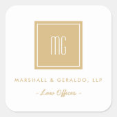 Stickers de logo d'entreprise Gold et White Monogr (Devant)