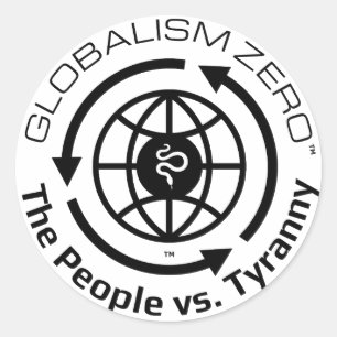 Stickers de logo Globalism Zero™ Cercle noir