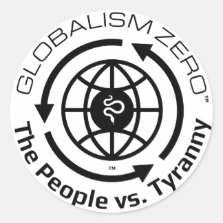 Stickers de logo Globalism Zero™ Cercle noir