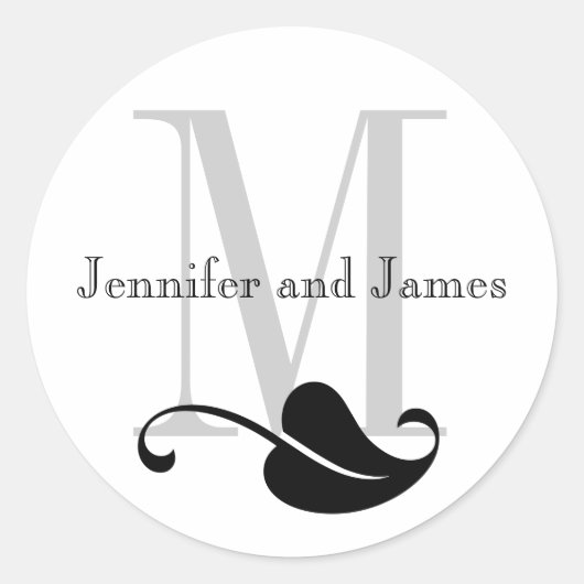 Stickers de logo Mariage Monogramme personnalisés (Devant)