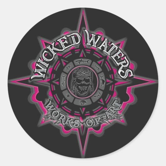 Stickers de logo rose Wicked Waters (Devant)