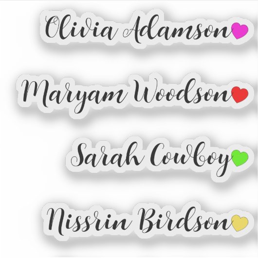 Stickers de longue date customisés avec les coeurs (Devant)