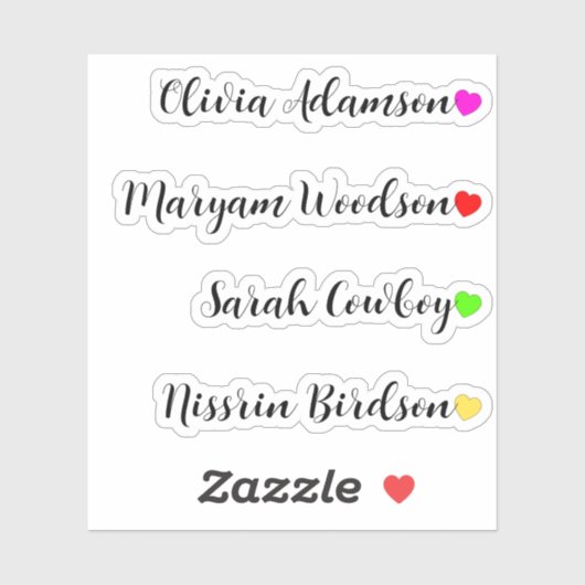 Stickers de longue date customisés avec les coeurs (Feuille)