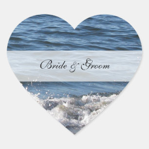 Stickers de mariage à thème de Heart Beach